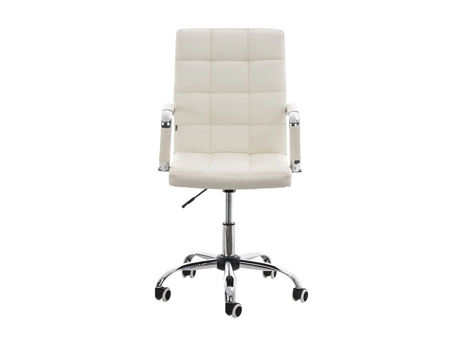 Chaise de bureau - Similicuir & Métal chromé - Blanc - Deli V2