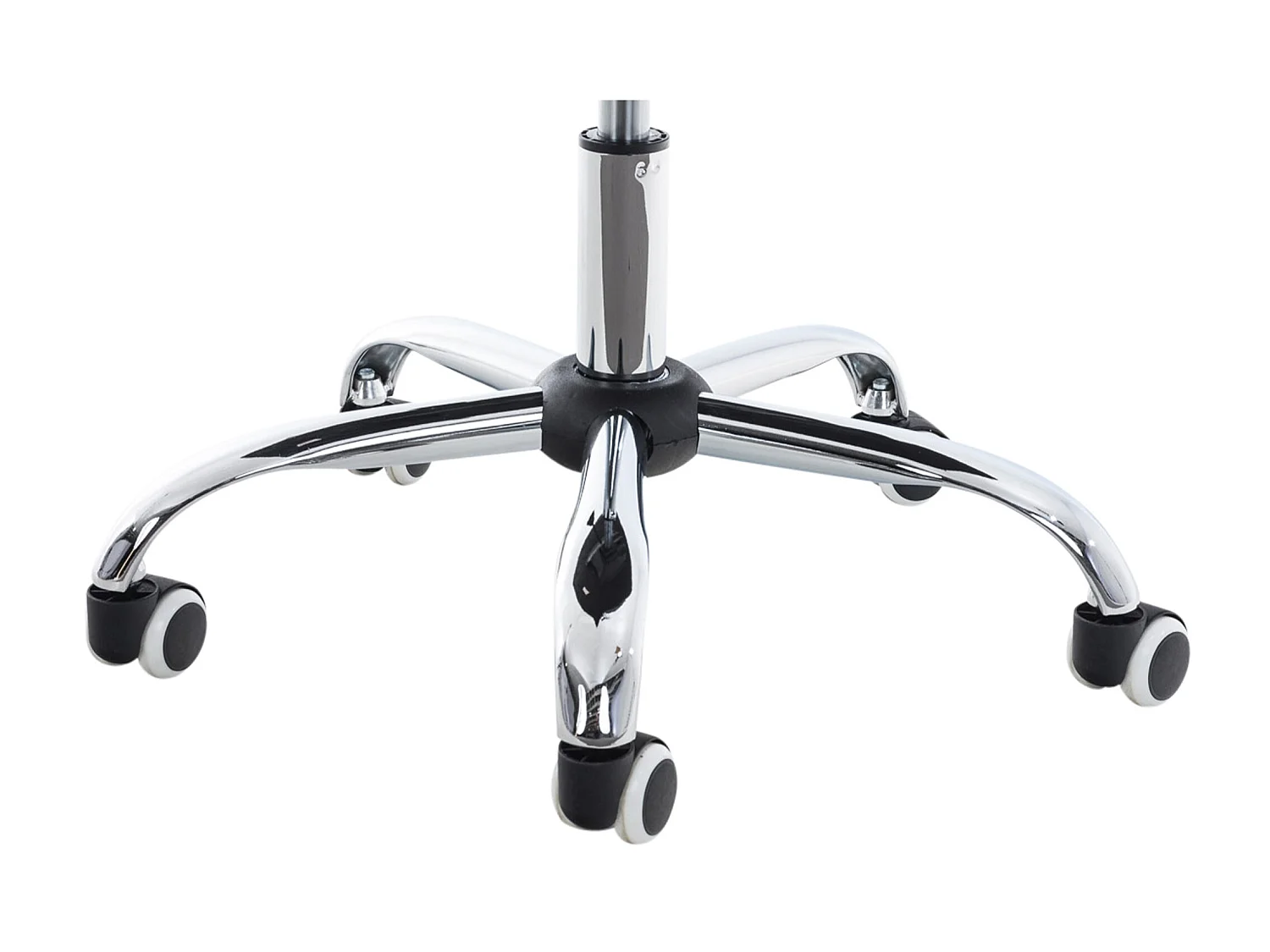 Chaise de bureau - Similicuir & Métal chromé - Blanc - Deli V2