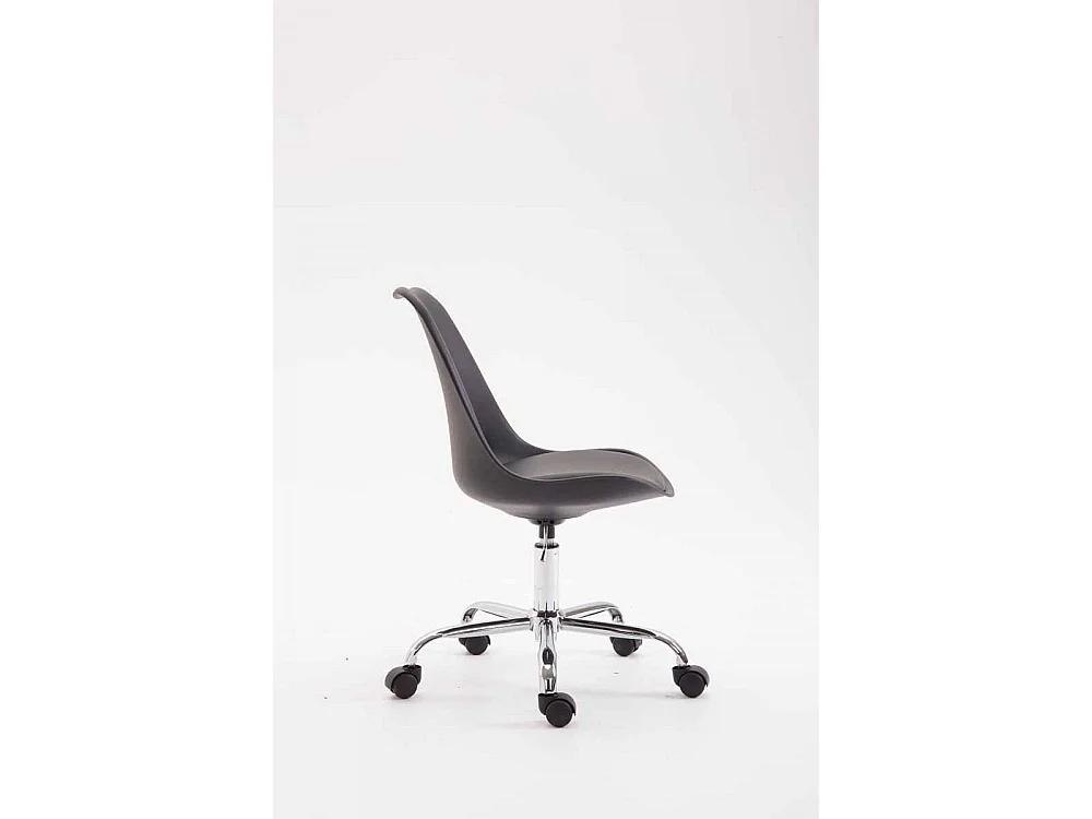 Chaise de bureau - Plastique & Métal chromé - Noir - Toulouse
