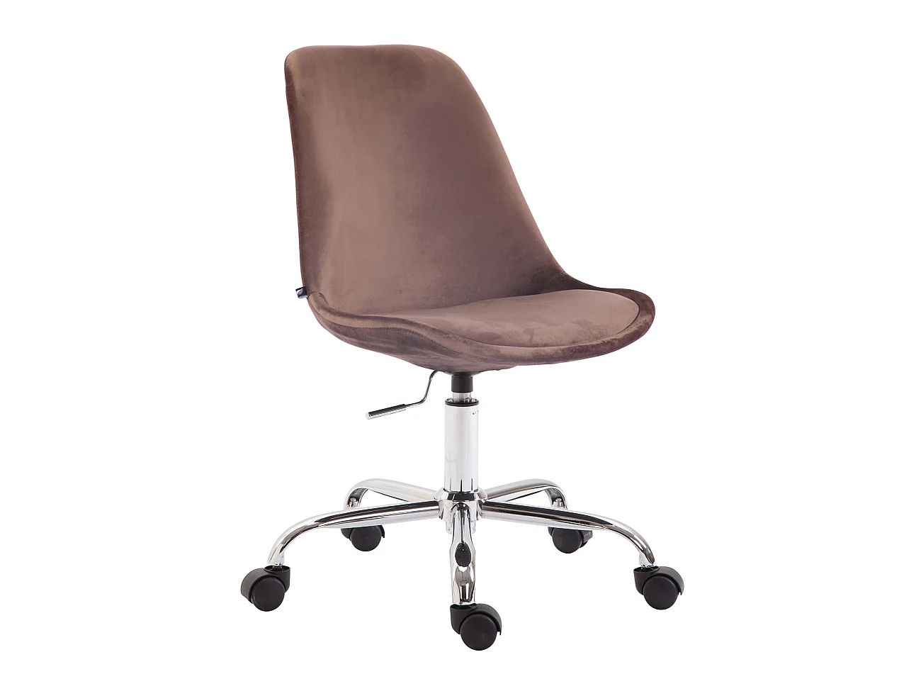 Chaise de bureau - Velours & Métal chromé - Marron - Toulouse