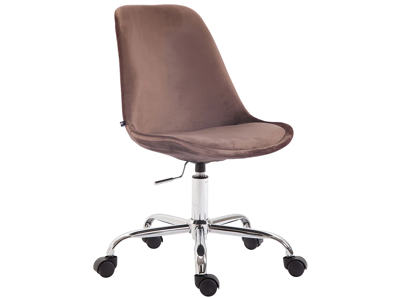 Chaise de bureau - Velours & Métal chromé - Marron - Toulouse