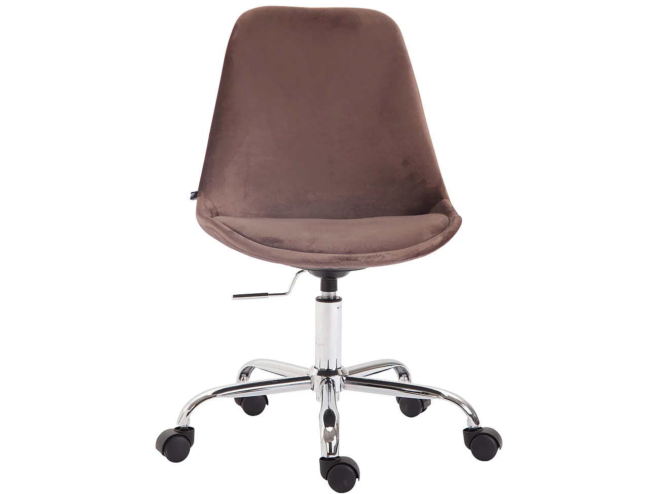 Chaise de bureau - Velours & Métal chromé - Marron - Toulouse