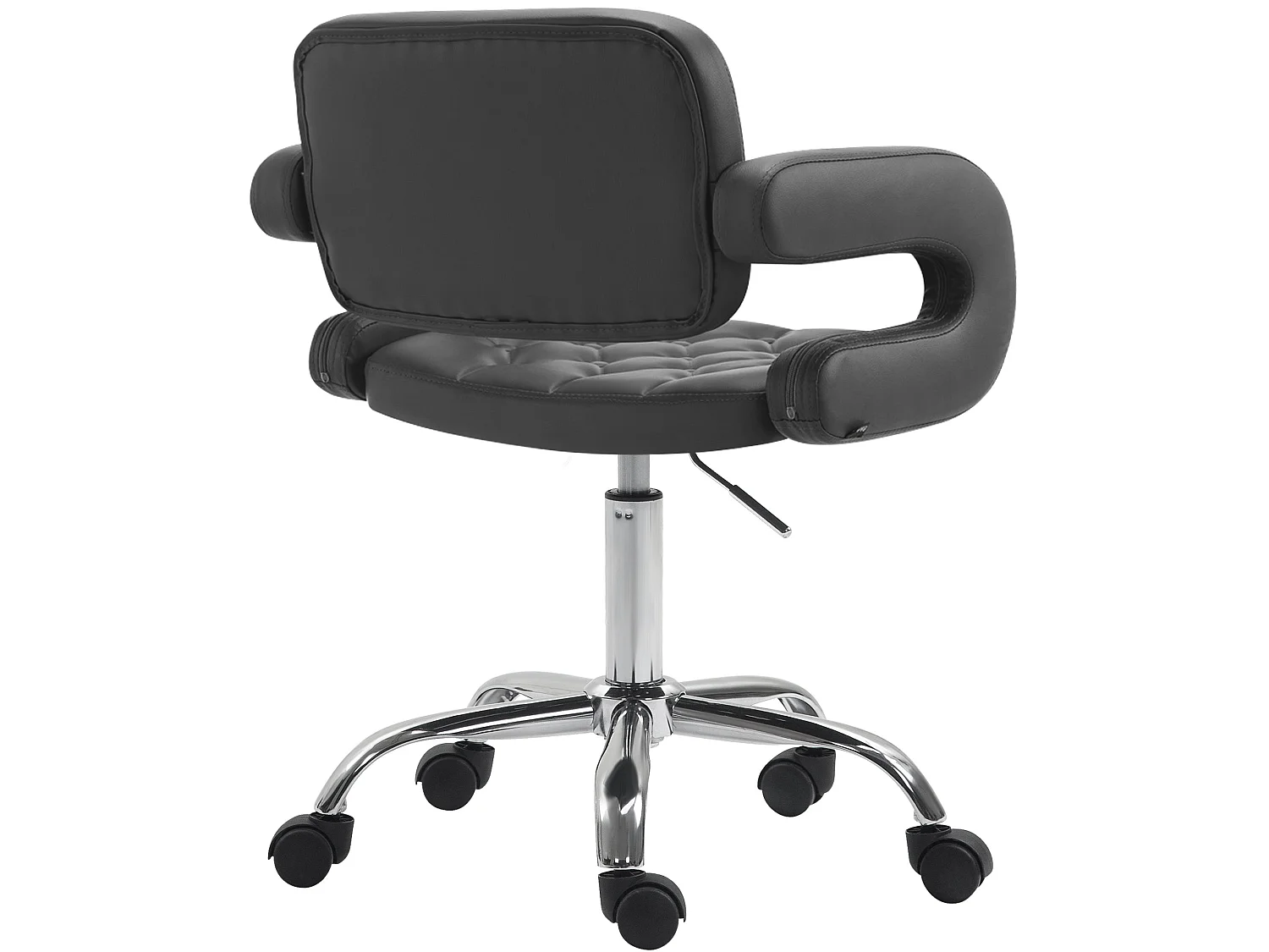 Chaise de bureau - Similicuir & Métal chromé - Noir - Dublin