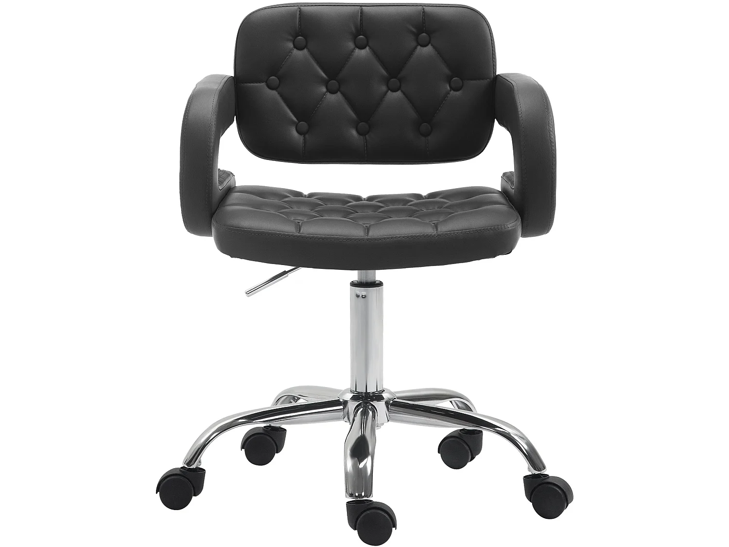 Chaise de bureau - Similicuir & Métal chromé - Noir - Dublin