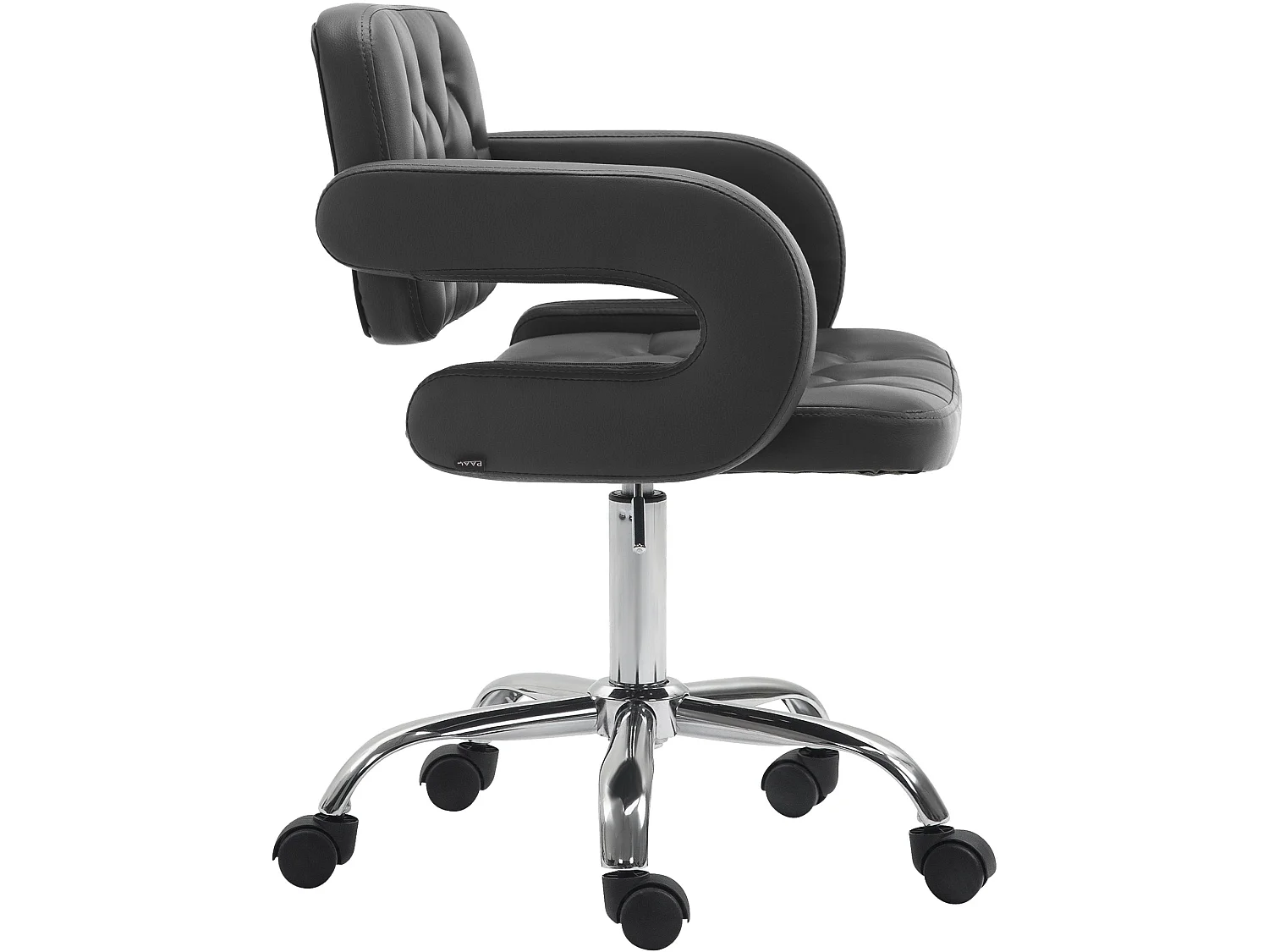 Chaise de bureau - Similicuir & Métal chromé - Noir - Dublin