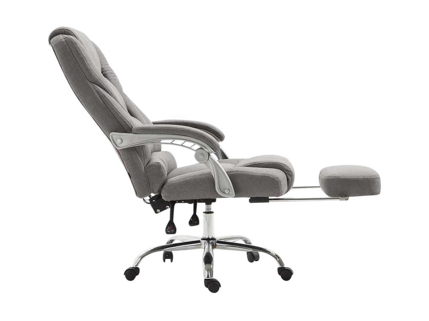 Chaise de bureau - Tissu & Métal chromé - Gris - Pacific