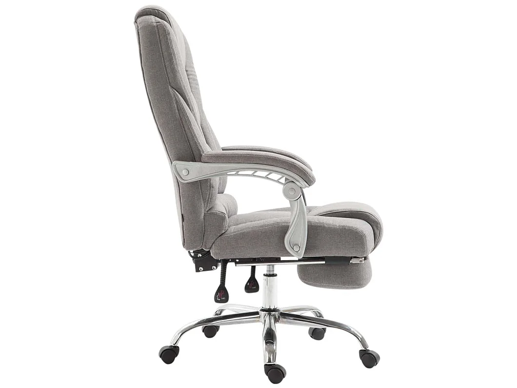 Chaise de bureau - Tissu & Métal chromé - Gris - Pacific