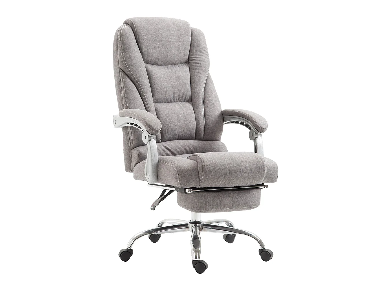 Chaise de bureau - Tissu & Métal chromé - Gris - Pacific