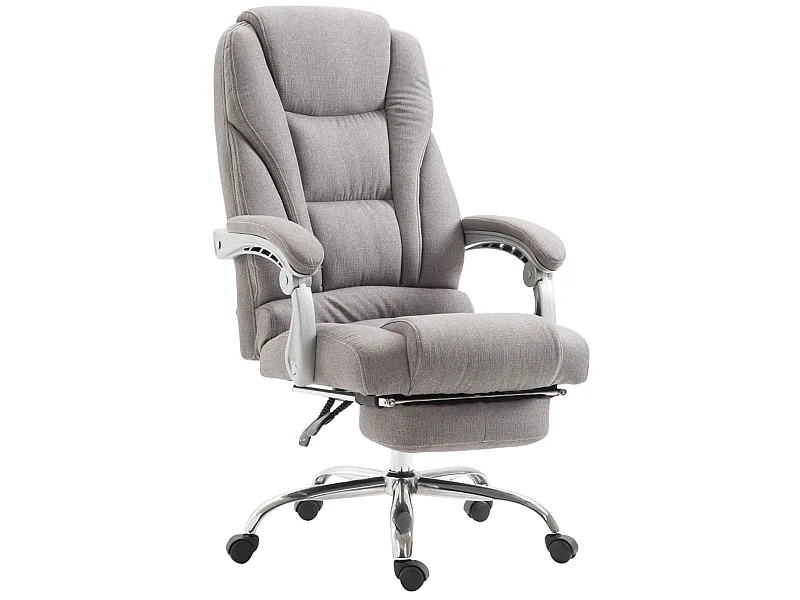 Chaise de bureau - Tissu & Métal chromé - Gris - Pacific