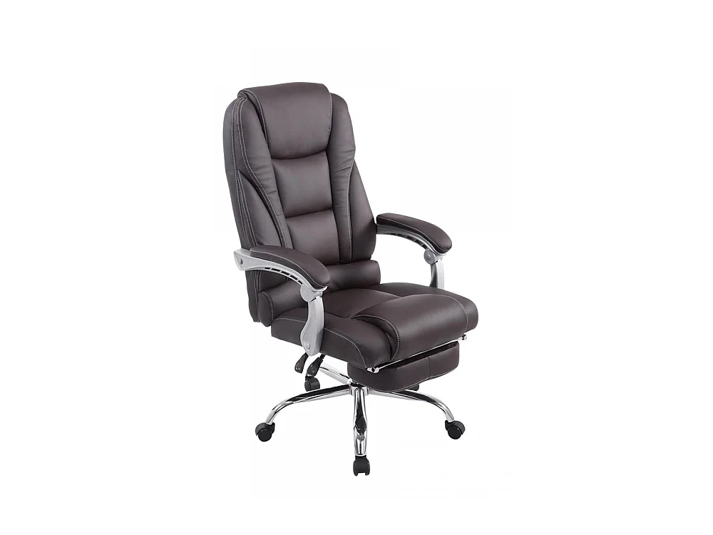 Chaise de bureau - Similicuir & Métal chromé - Marron - Pacific