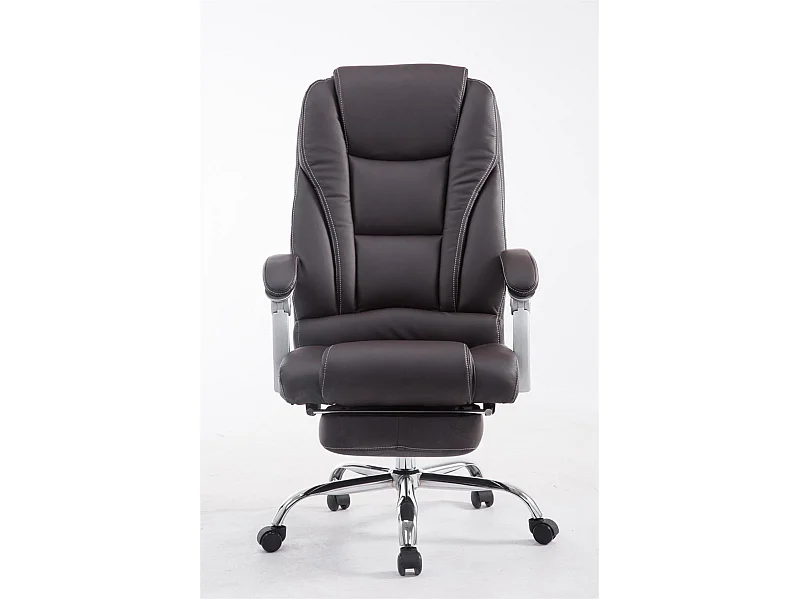 Chaise de bureau - Similicuir & Chrome - Marron - Pacific