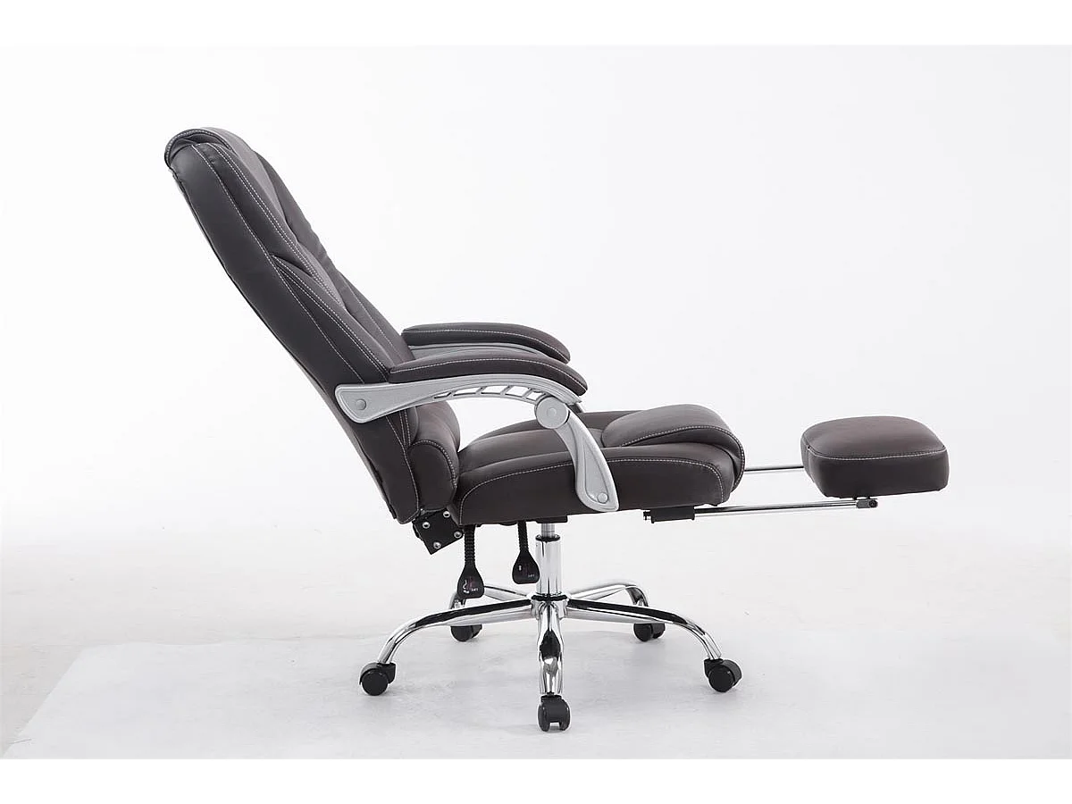 Chaise de bureau - Similicuir & Chrome - Marron - Pacific