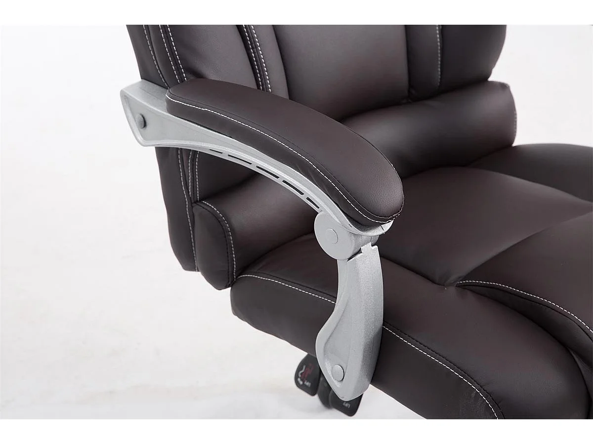 Chaise de bureau - Similicuir & Chrome - Marron - Pacific