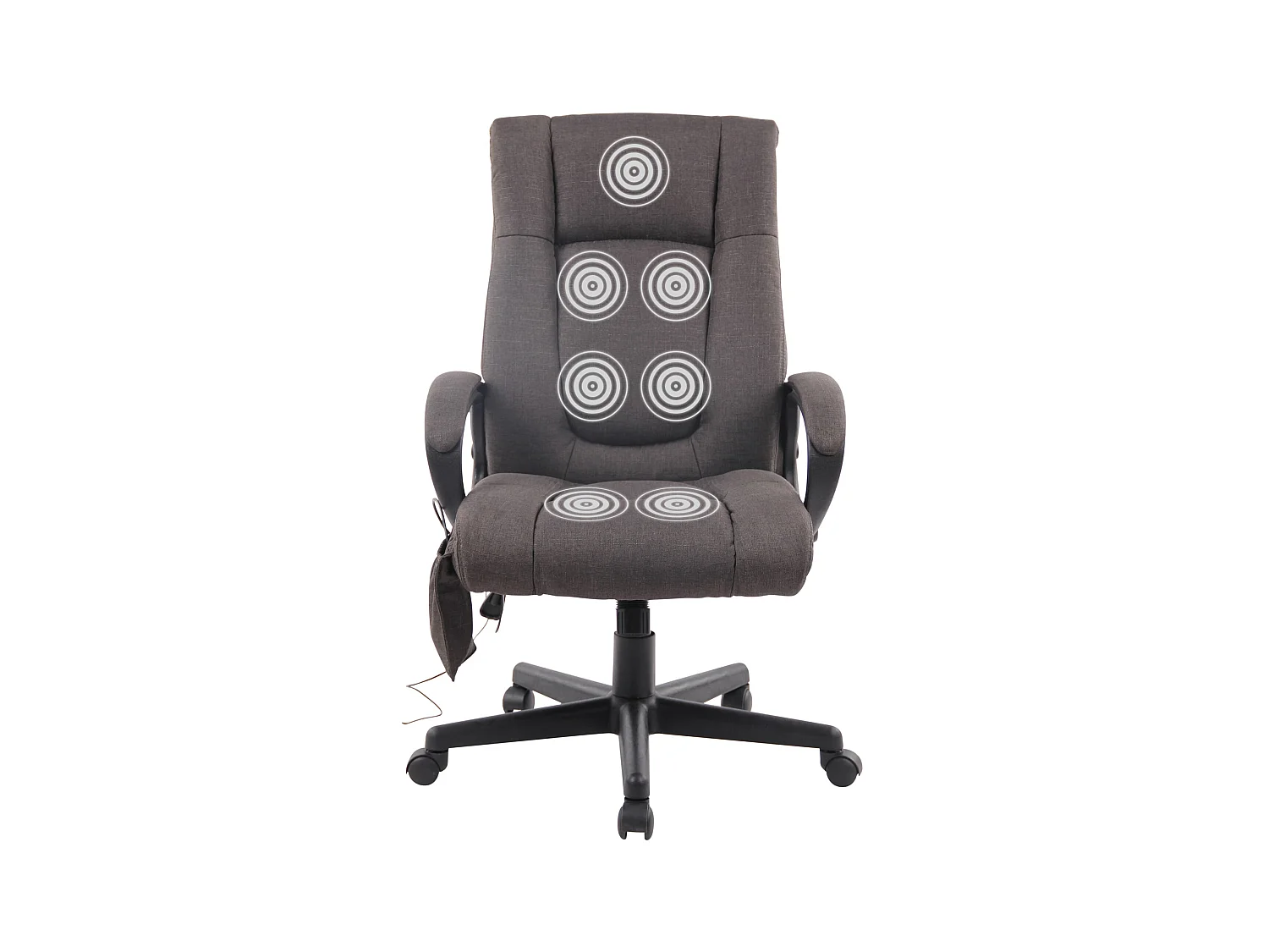 Chaise de bureau - Tissu & Plastique - Gris foncé - XL Sparta XM