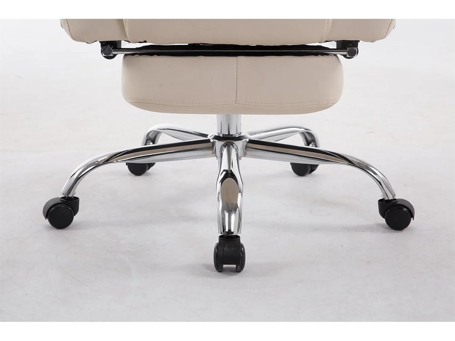 Chaise de bureau - Similicuir & Métal chromé - Crème - Pacific