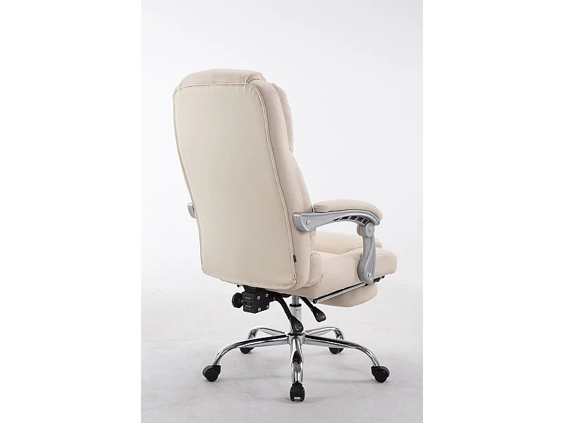Chaise de bureau - Similicuir & Chrome - Crème - Pacific