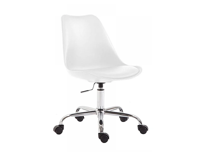 Chaise de bureau - Plastique & Métal chromé - Blanc - Toulouse