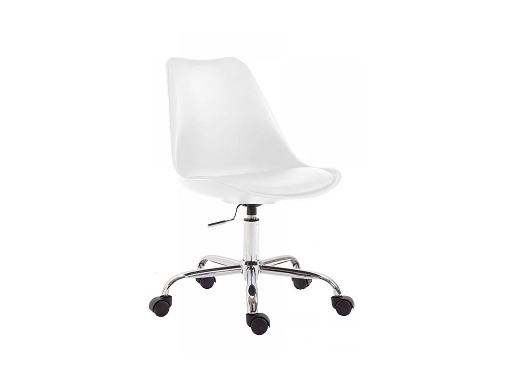 Chaise de bureau - Plastique & Métal chromé - Blanc - Toulouse