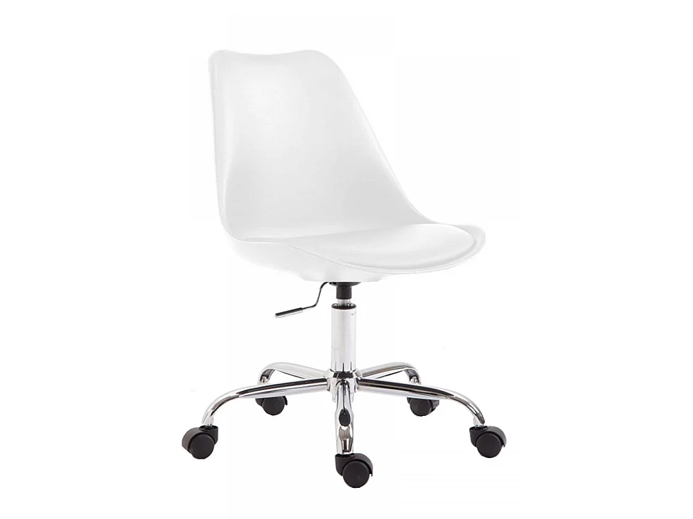 Chaise de bureau - Plastique & Métal chromé - Blanc - Toulouse