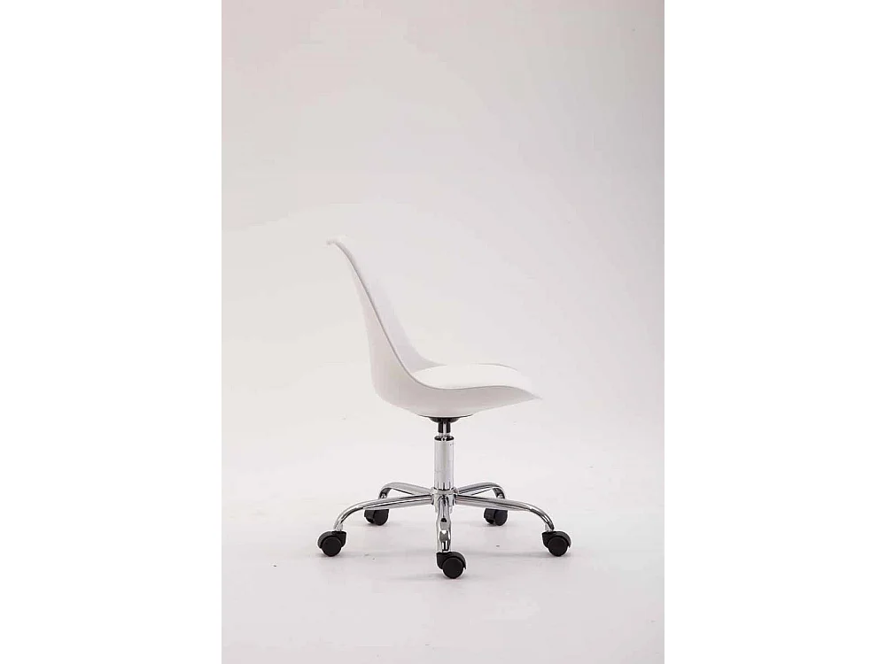 Chaise de bureau - Plastique & Métal chromé - Blanc - Toulouse