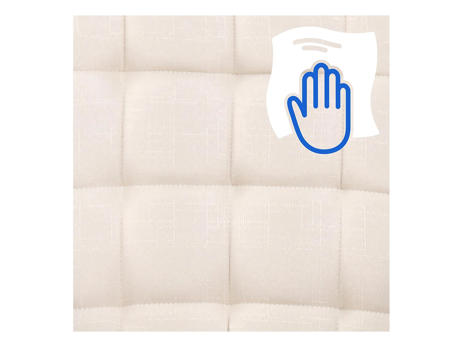 Chaise de bureau - Tissu & Métal chromé - Crème - Terni