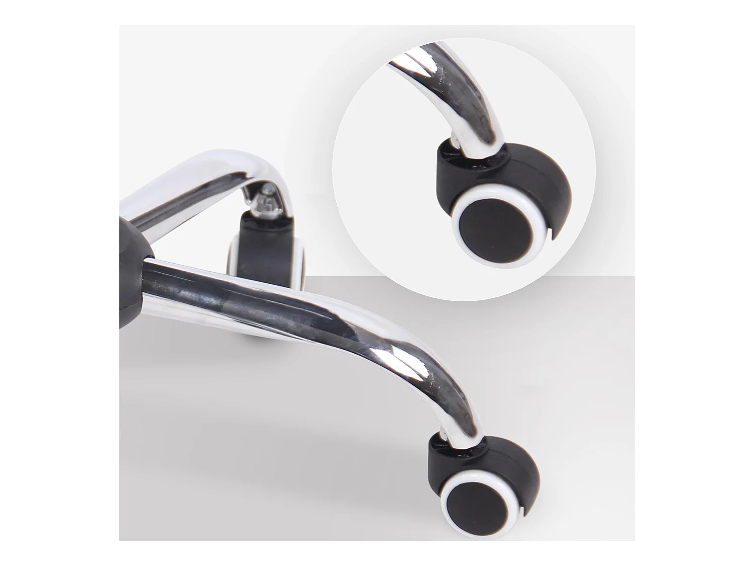 Chaise de bureau - Tissu & Métal chromé - Crème - Terni