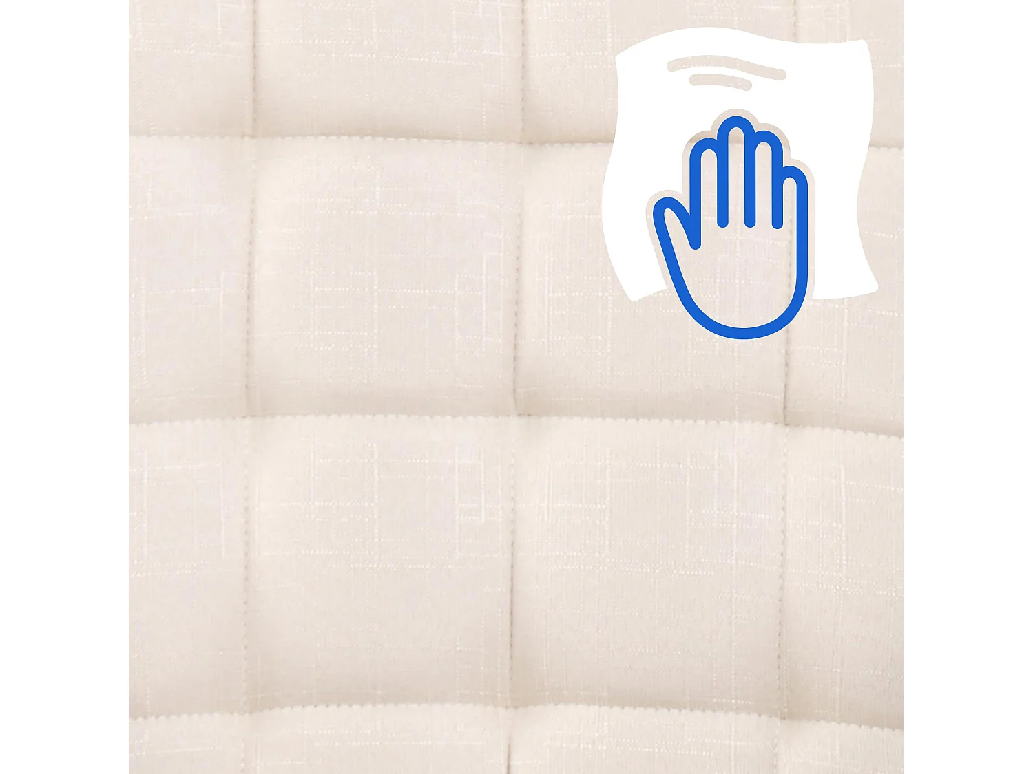 Chaise de bureau - Tissu & Métal chromé - Crème - Terni