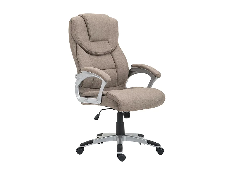 Chaise de bureau - Tissu & Plastique - Taupe - Texas V2