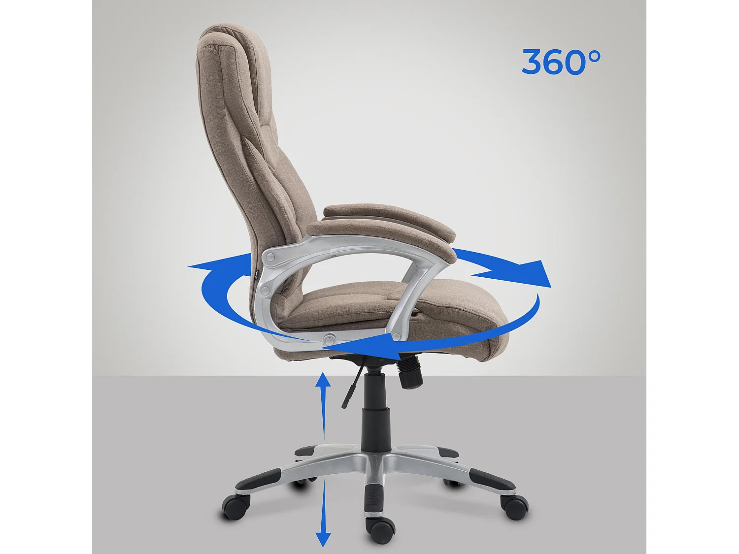 Bureaustoel - Stof & Kunststof - taupe - Texas V2
