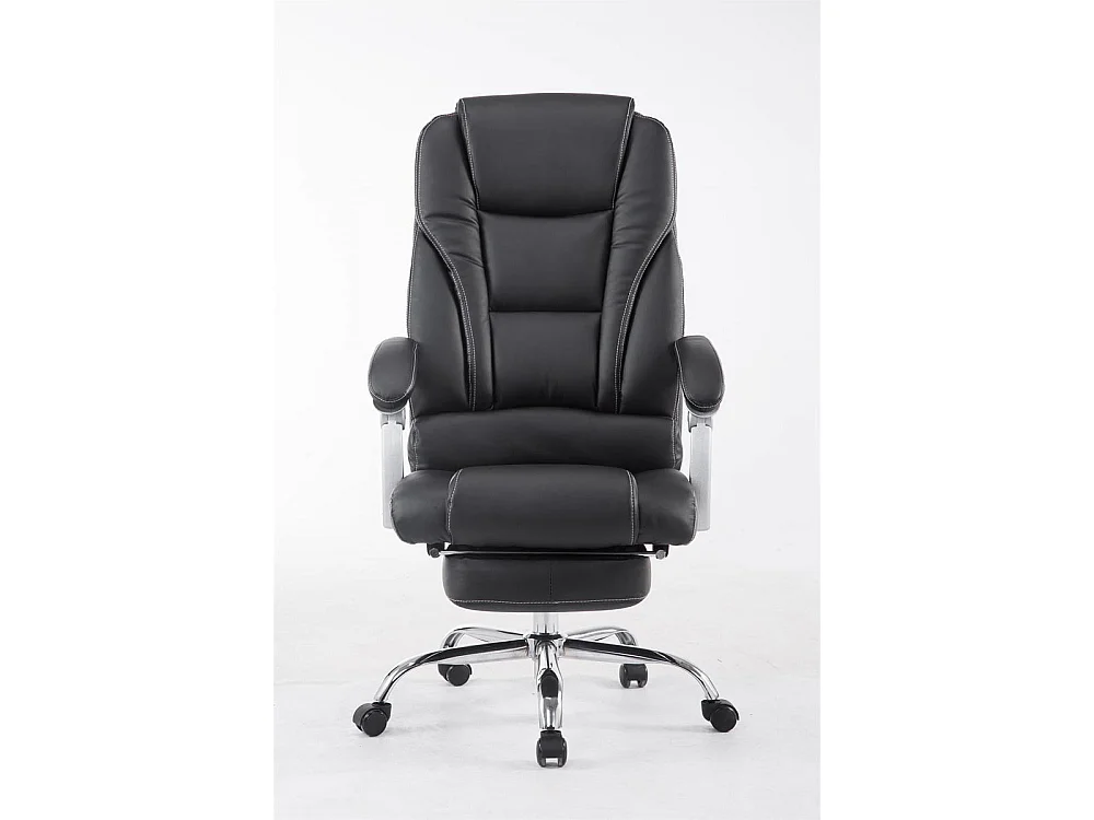 Chaise de bureau - Similicuir & Métal chromé - Noir - Pacific