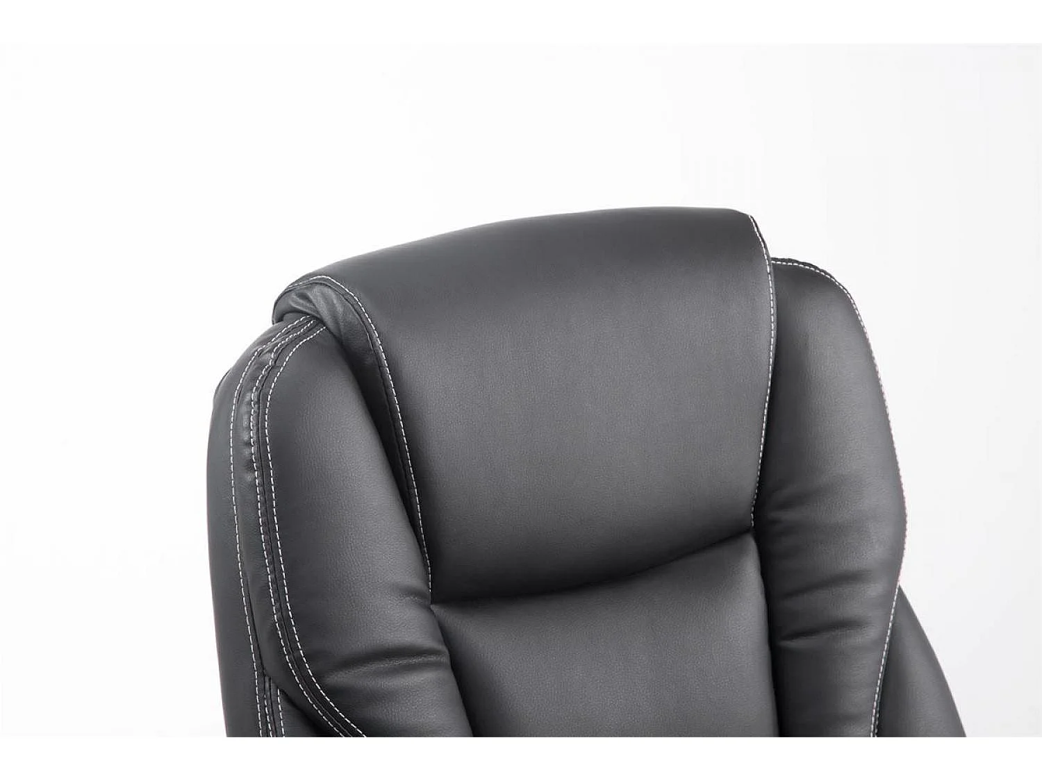 Chaise de bureau - Similicuir & Métal chromé - Noir - Pacific