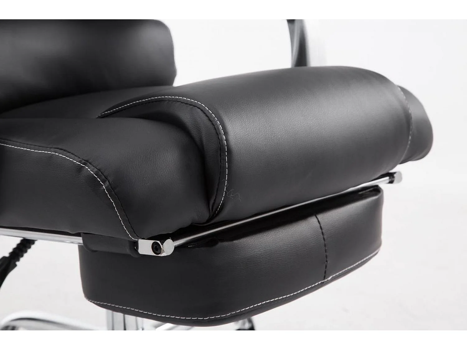 Chaise de bureau - Similicuir & Métal chromé - Noir - Pacific