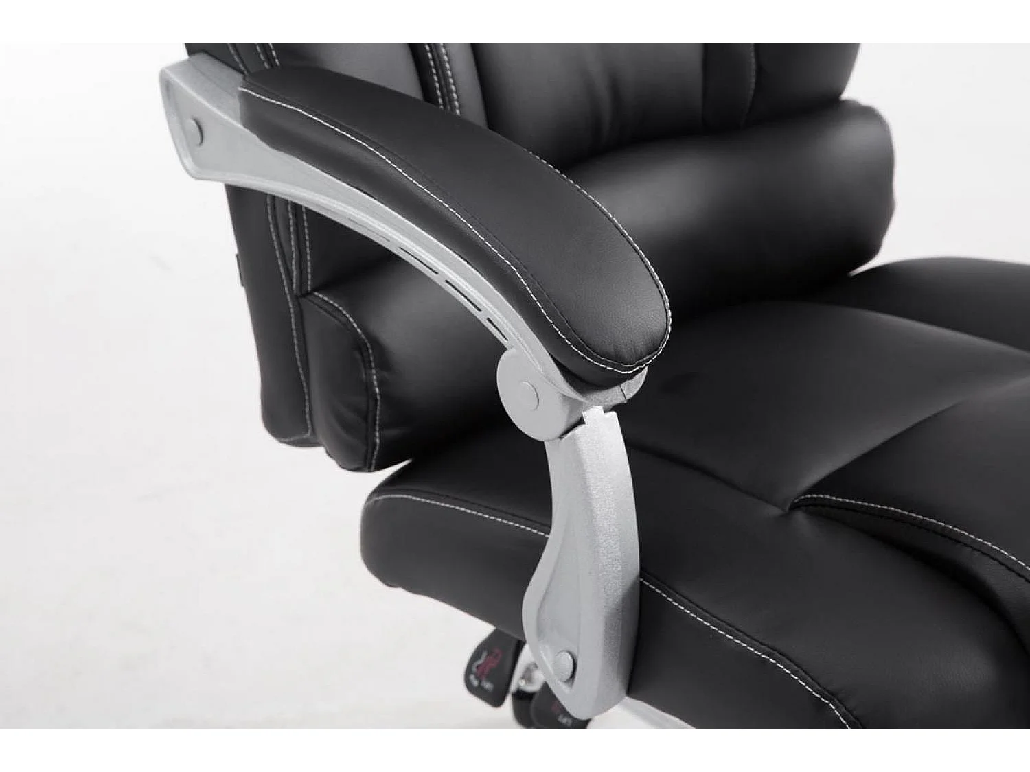 Chaise de bureau - Similicuir & Métal chromé - Noir - Pacific