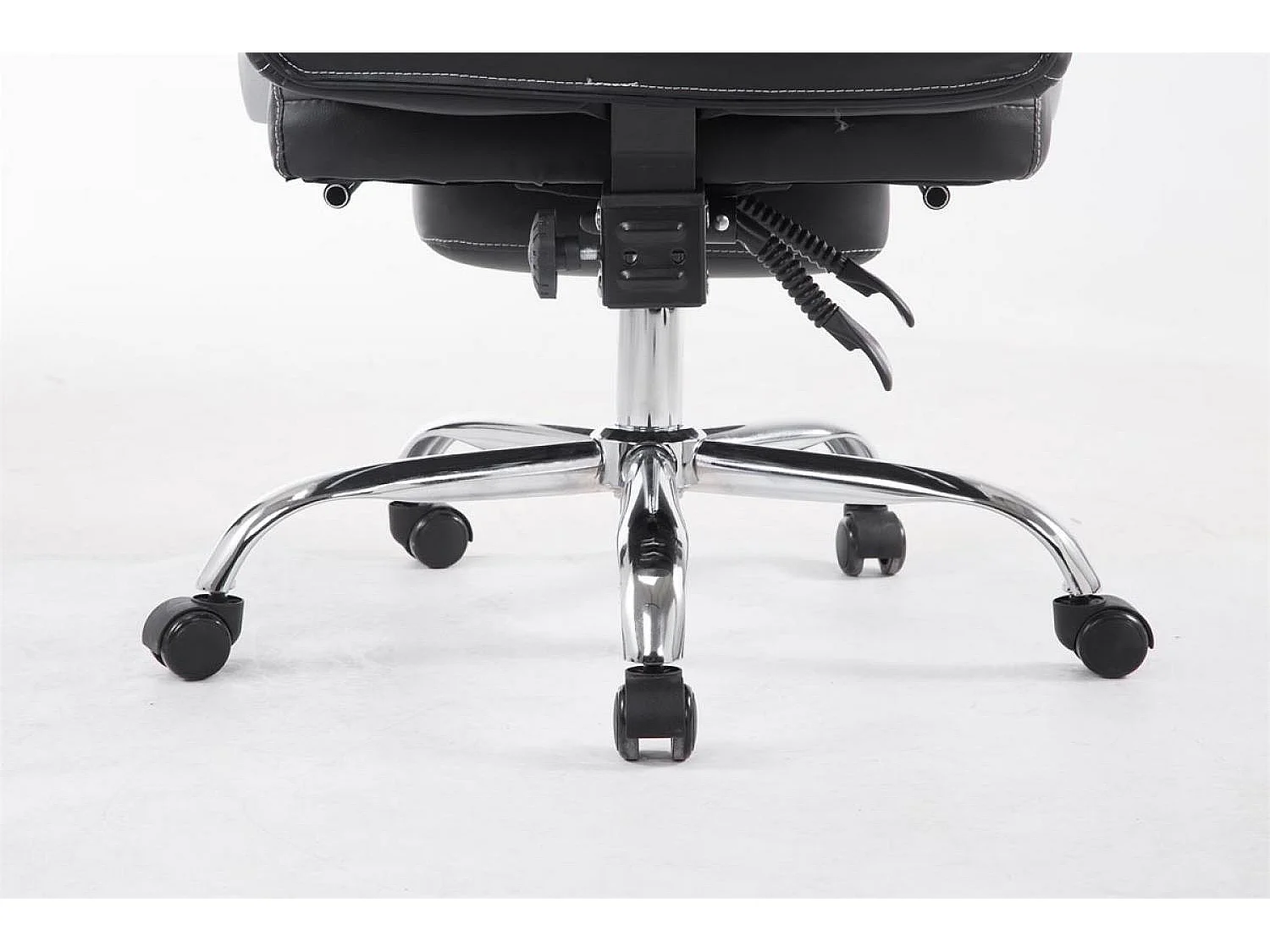 Chaise de bureau - Similicuir & Métal chromé - Noir - Pacific