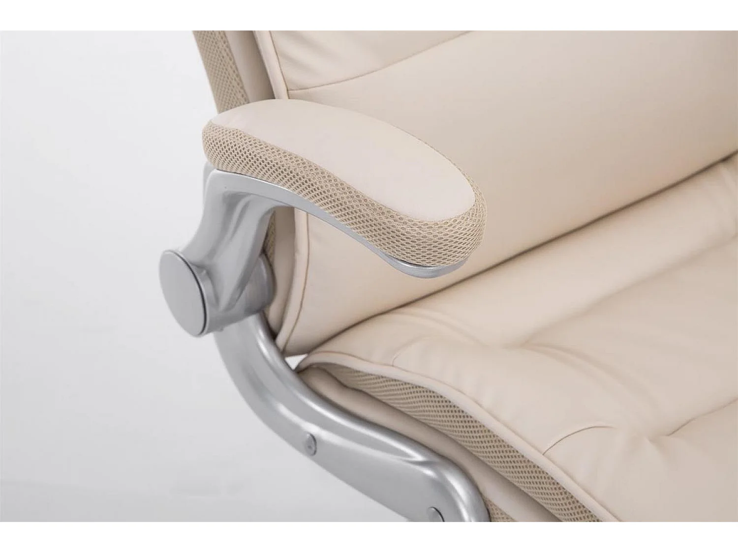 Chaise de bureau - Similicuir & Plastique - Crème - BIG Villach