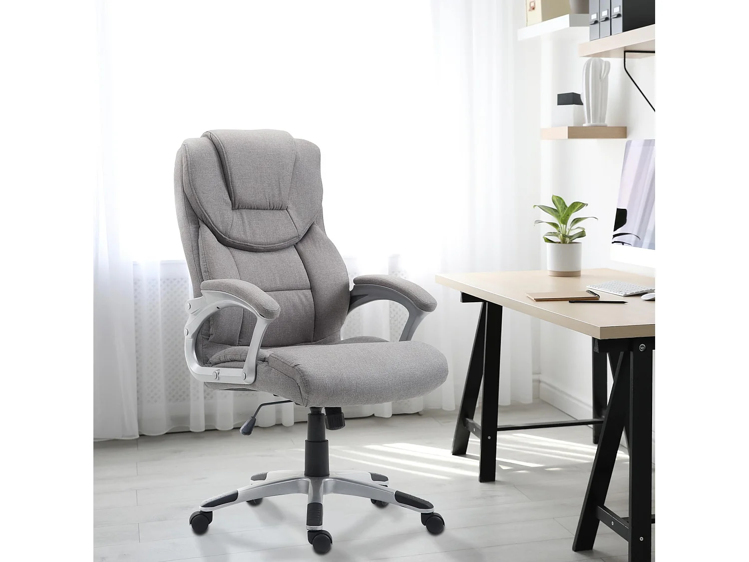 Bürosessel - Stoff & Kunststoff - grau - Texas V2