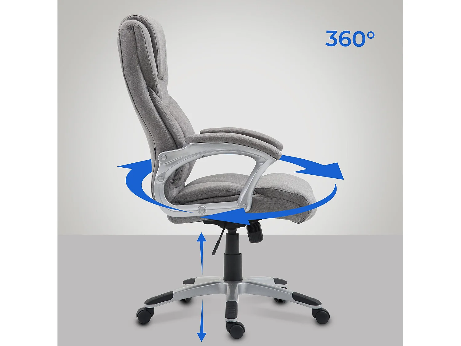 Bürosessel - Stoff & Kunststoff - grau - Texas V2