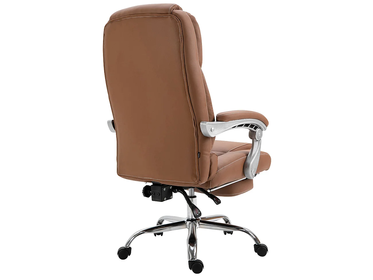 Chaise de bureau - Similicuir & Métal chromé - Marron clair - Pacific