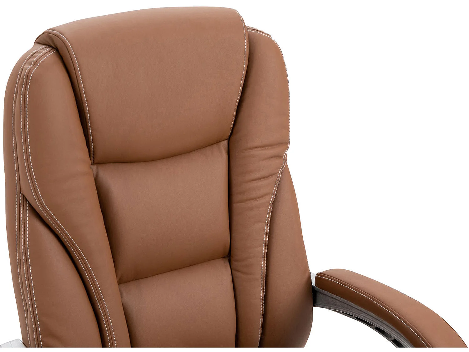 Silla de oficina - Simil cuero & Metal cromado - Marrón claro - Pacific