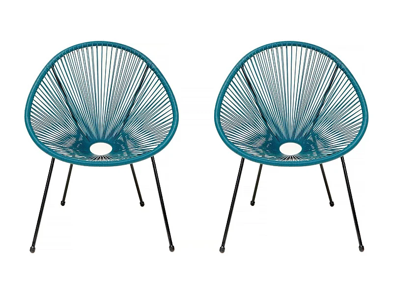 Lot de 2 fauteuils de jardin "Ania" - Bleu clair