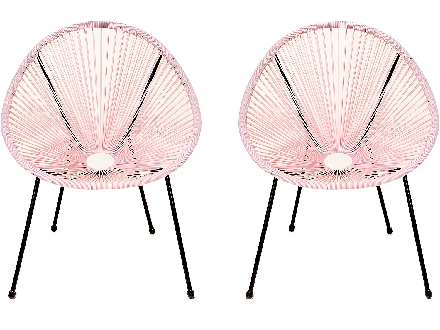 Lot de 2 fauteuils de jardin "Ania" - Rose
