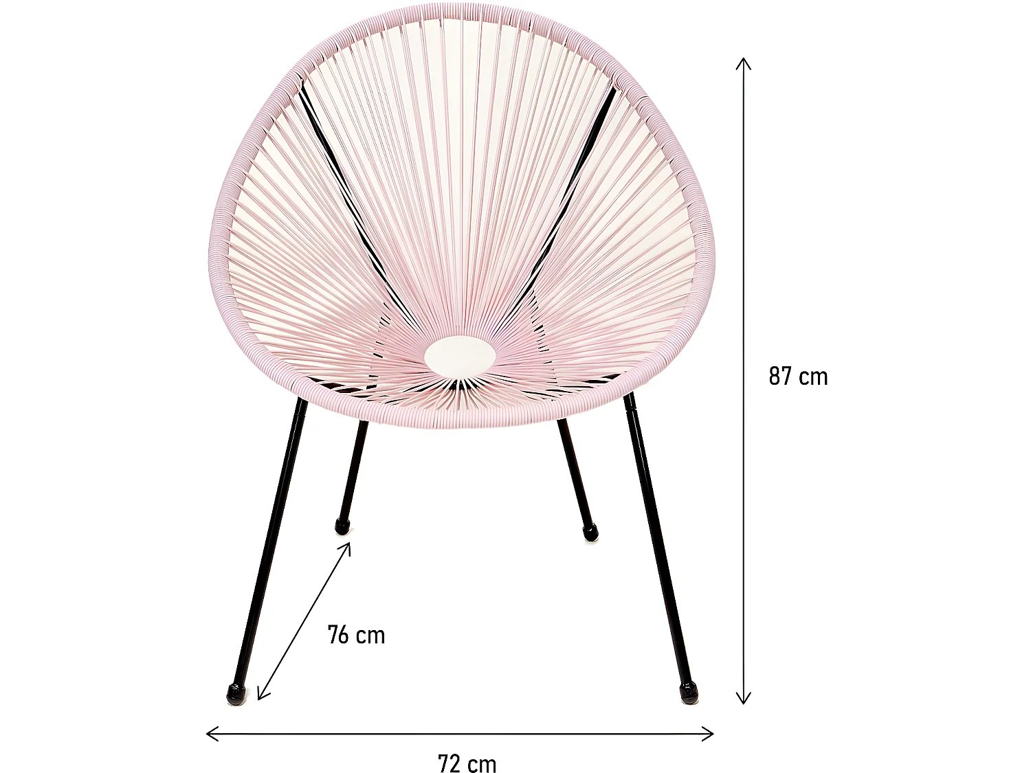 Lot de 2 fauteuils de jardin "Ania" - Rose