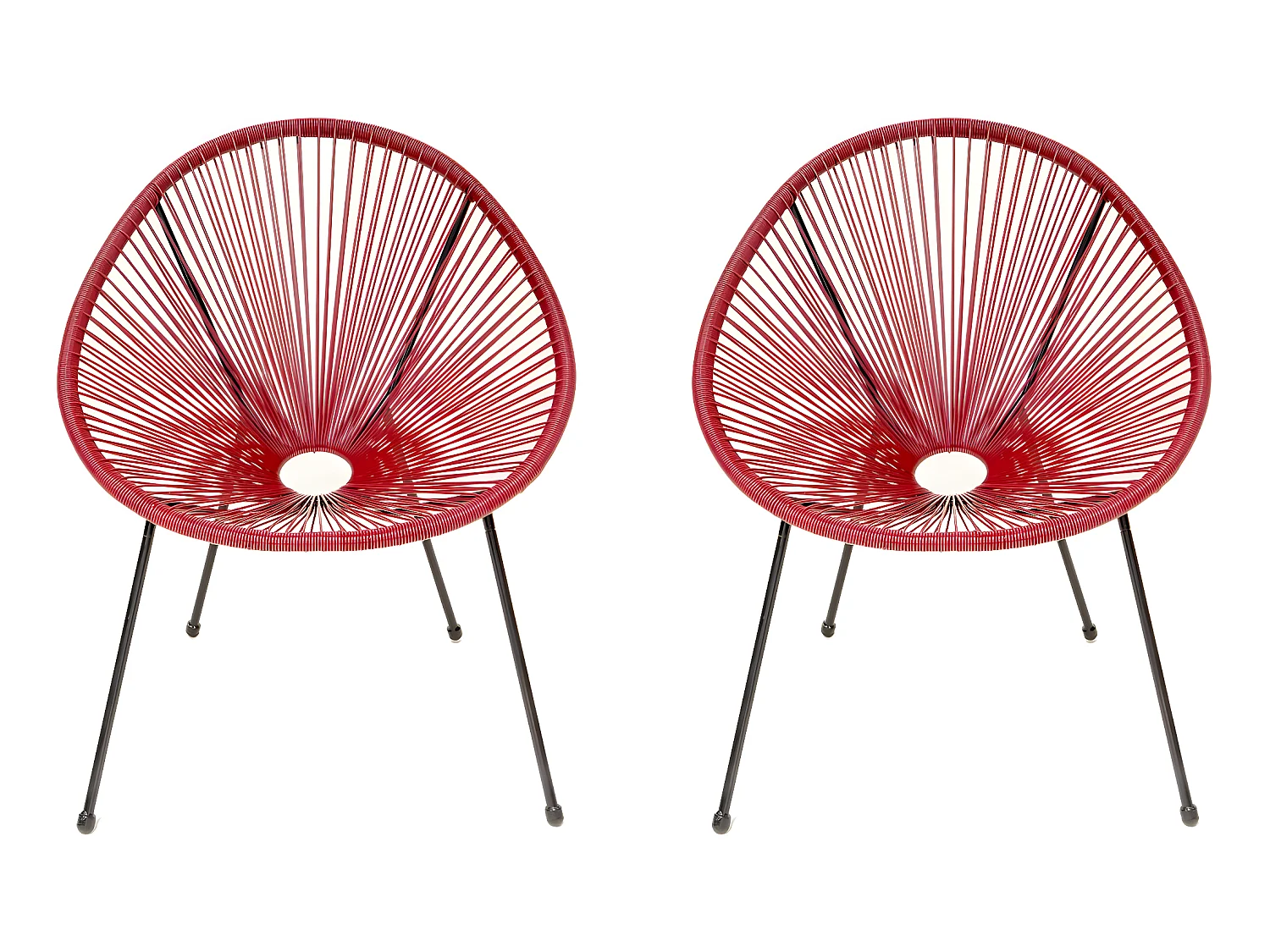 Juego de 2 sillones de jardín "Ania" - Rojo vino tinto
