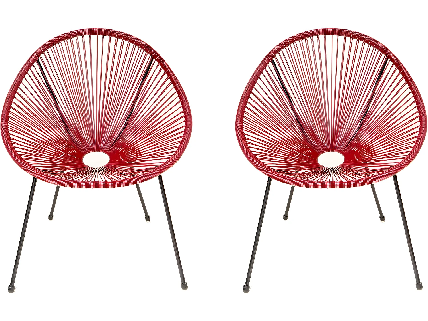 Lot de 2 fauteuils de jardin "Ania" - Rouge vin