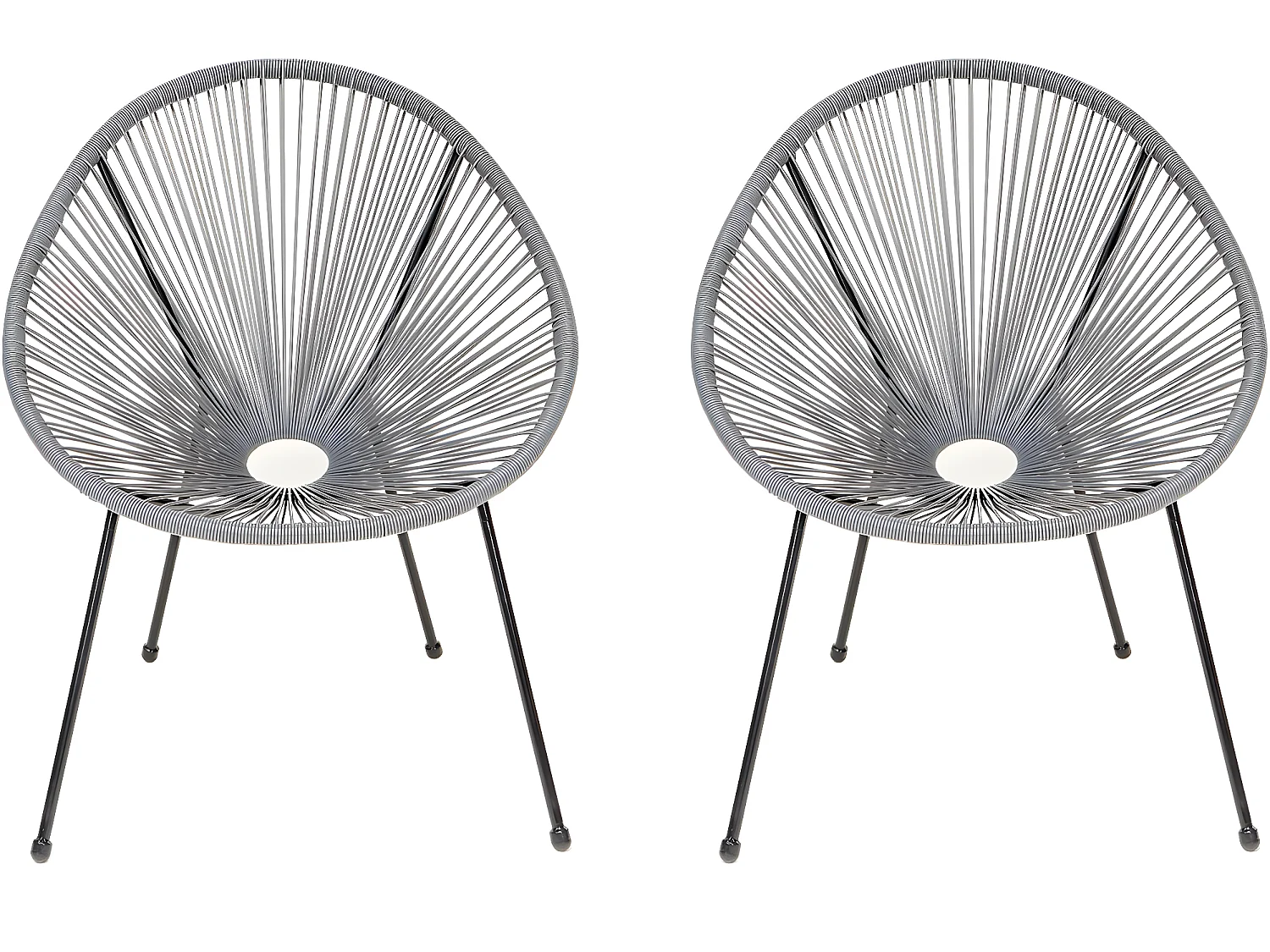 Lot de 2 fauteuils de jardin "Ania" - Gris