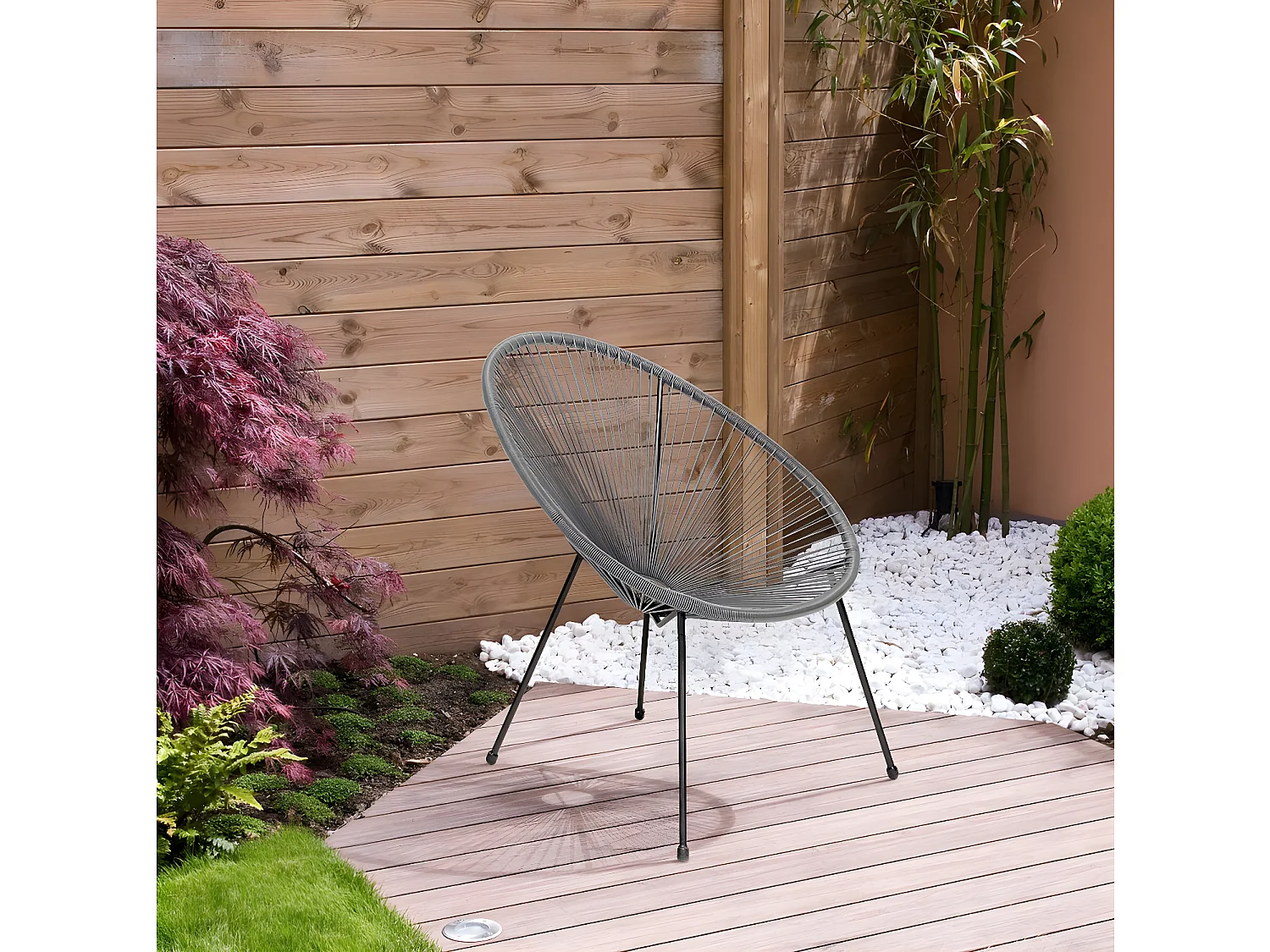 Lot de 2 fauteuils de jardin "Ania" - Gris
