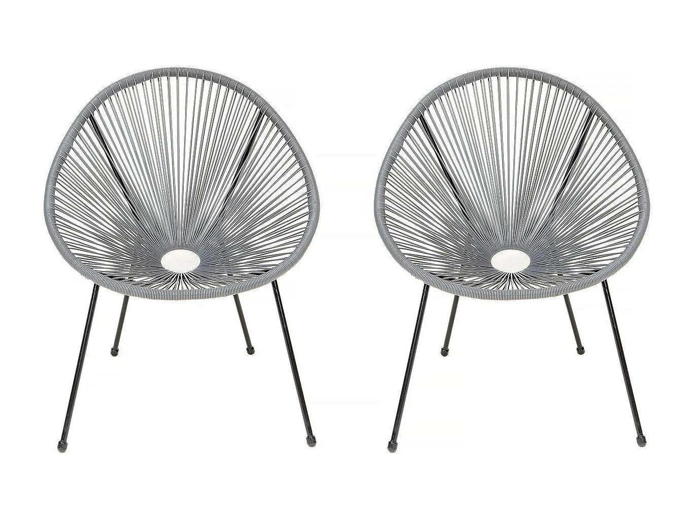 Juego de 2 sillones de jardín "Ania" - Gris