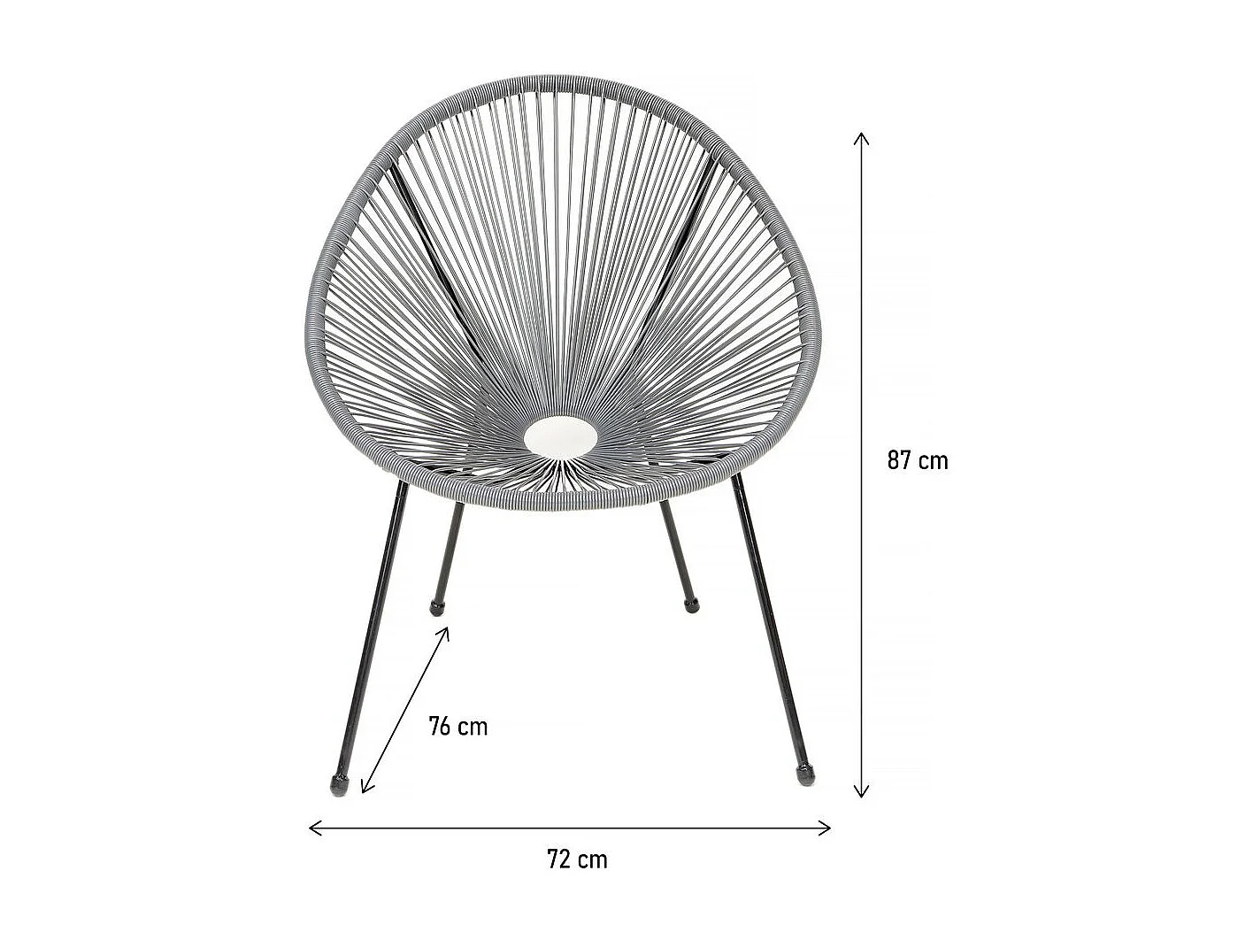 Juego de 2 sillones de jardín "Ania" - Gris