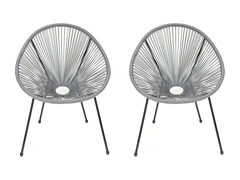 Lot de 2 fauteuils de jardin "Ania" - Gris