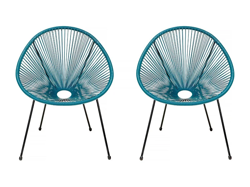 Lot de 2 fauteuils de jardin "Ania" - Bleu foncé